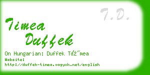 timea duffek business card